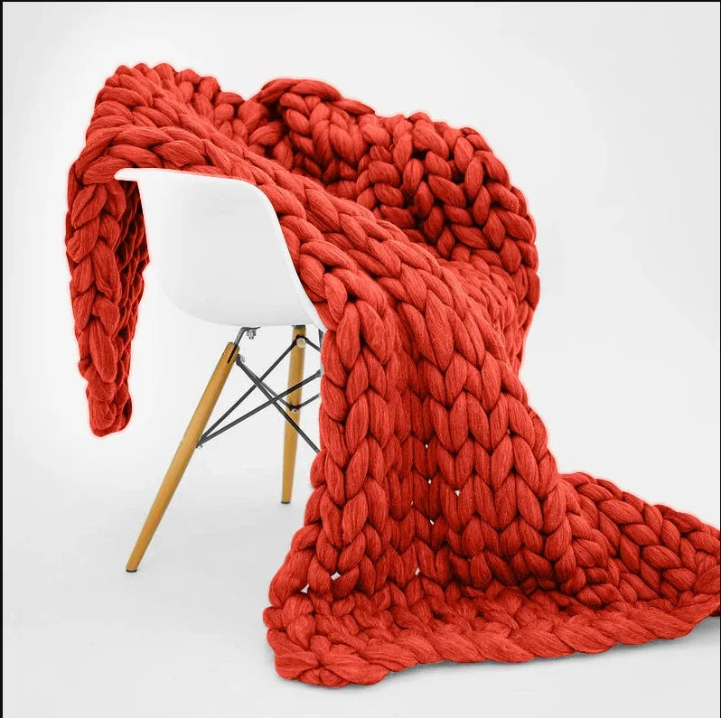 Afralia™ Wool Knit Newborn Blankets for Photography Props, Handwoven Thick Blankets for Spring-Autumn
