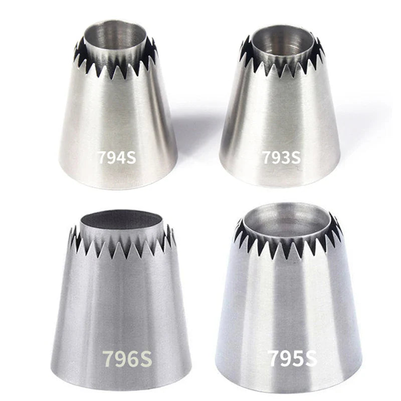 Afralia™ Stainless Steel Cream Cookies Nozzles Icing Cake Pastry Tips Baker Decorating Tools