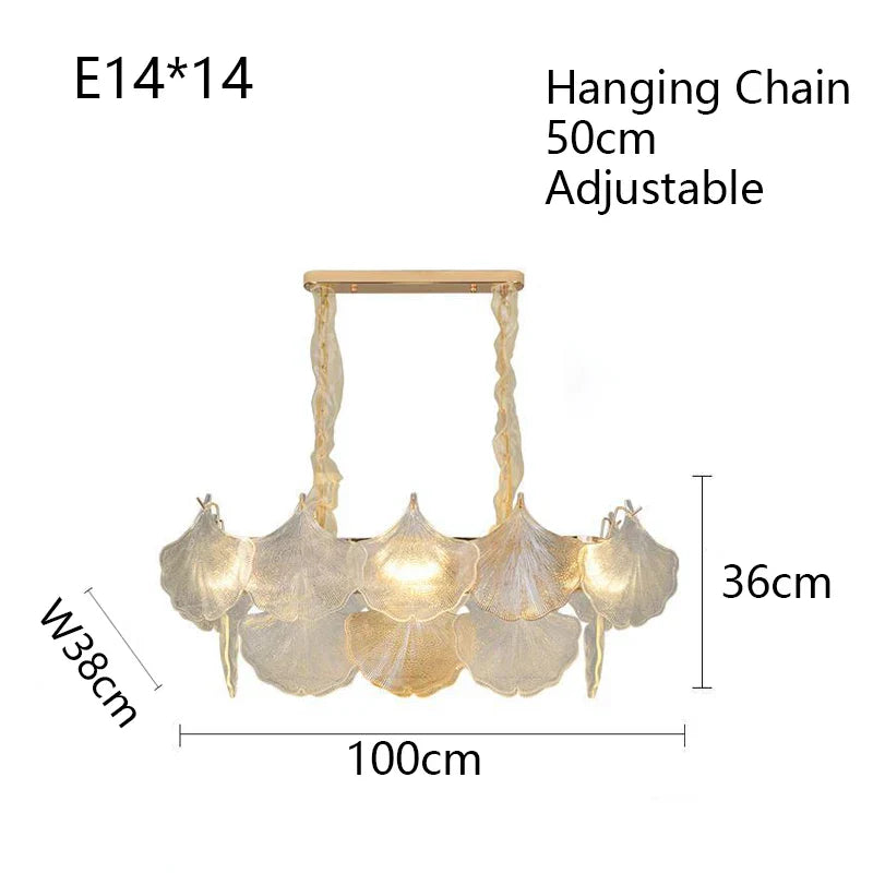 Afralia™ LED Dimmable Shell Ceiling Chandelier - Modern Round Hanging Lamp