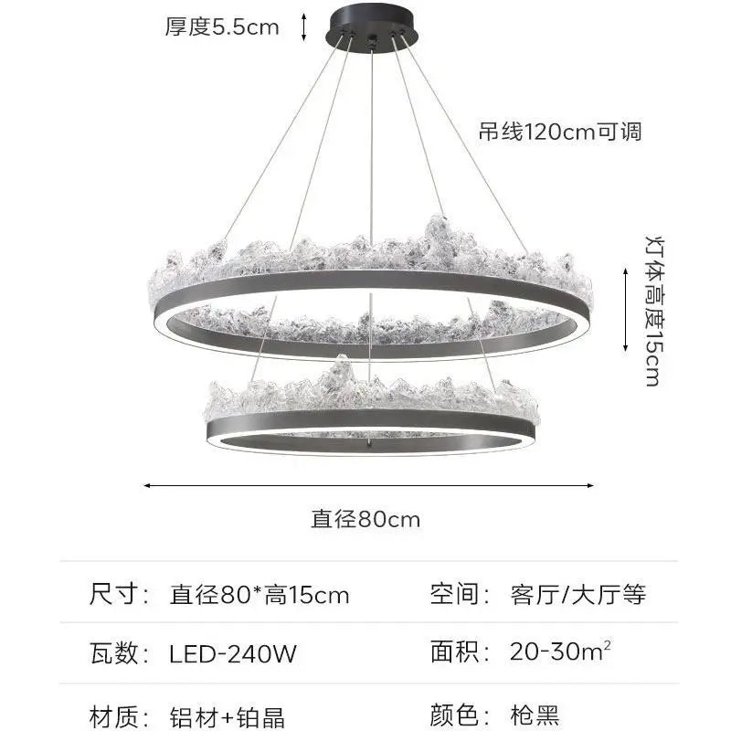 Afralia™ Iceberg Open Kitchen Pendant Light - Terrace Dining Table Bar Island Design