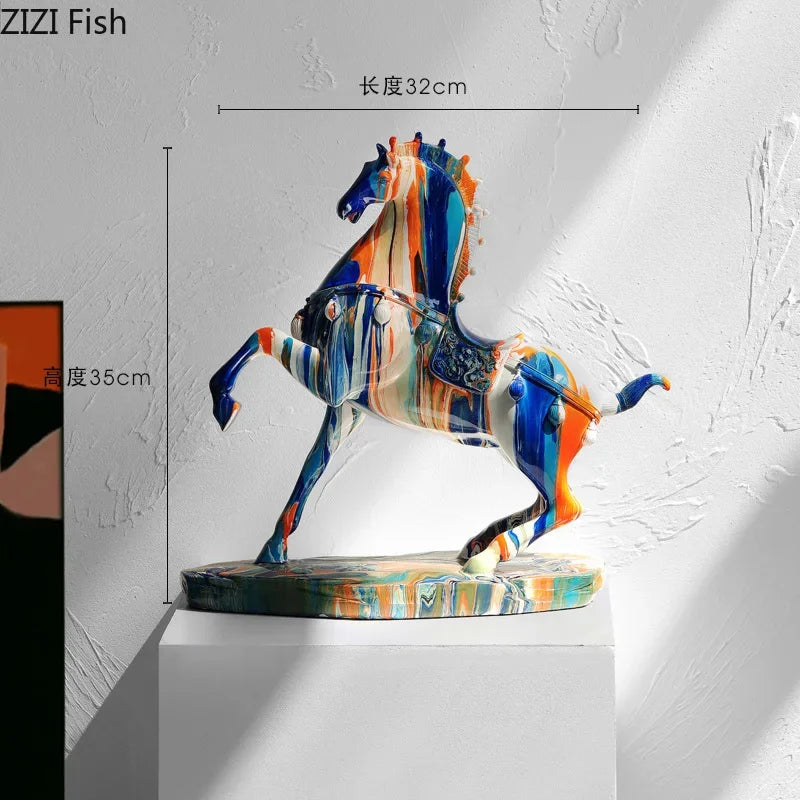 Afralia™ Animal Resin Statue Collection: Abstract Horse Cow French Bullfighting Dog Sculpture