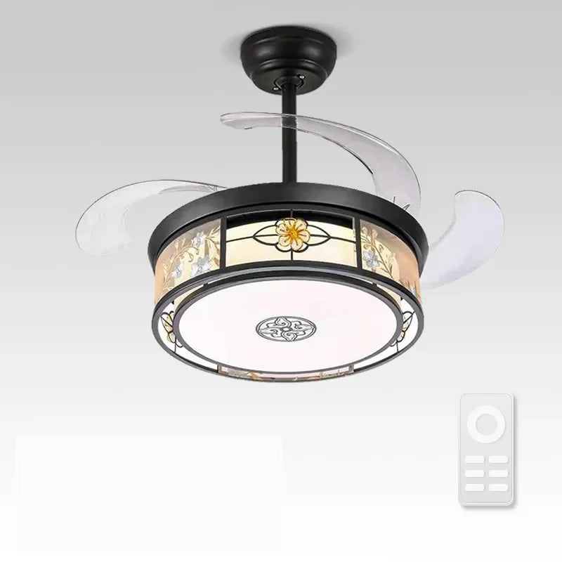 Afralia™ Smart Remote Control Retractable Ceiling Fan Light, 42"-48", Decorative Hidden Blades