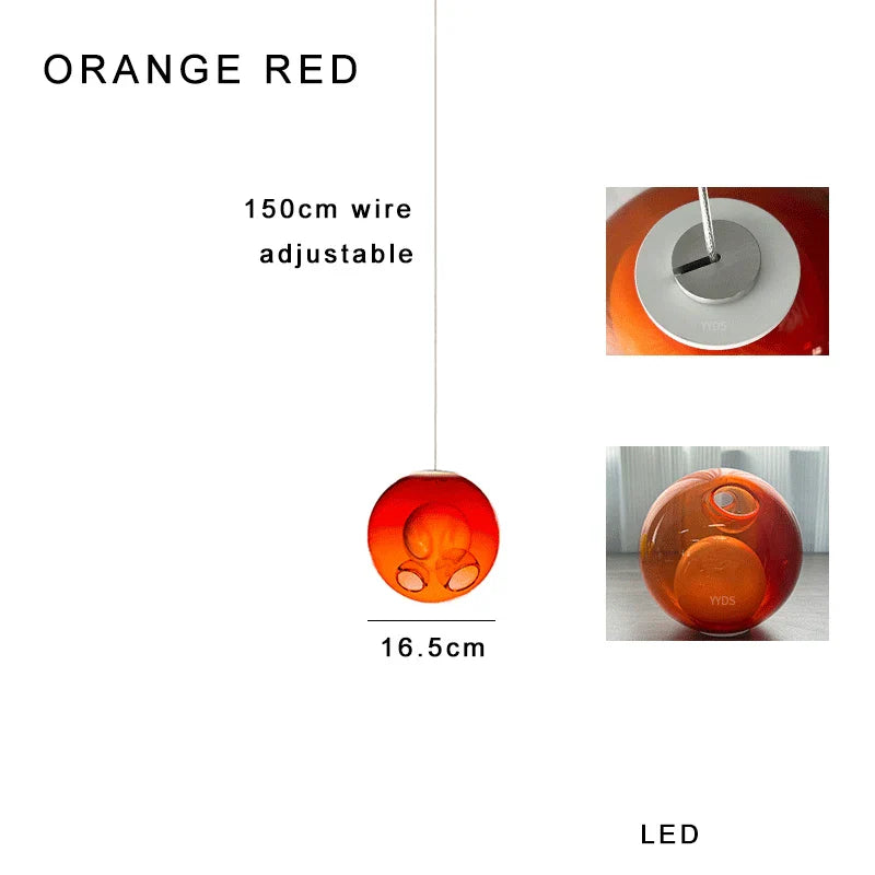 Afralia™ Clear Glass Pendant Light Dimmable LED Luxury Hanging Lamp