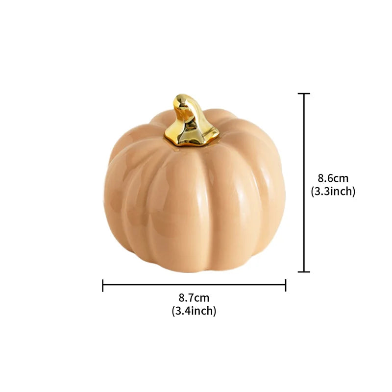 Afralia™ Handmade Ceramic Pumpkin Statue for Halloween Decor - Decorative Figurine
