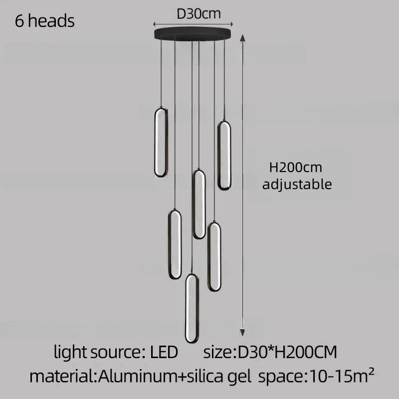 Afralia™ LED Staircase Branch Chandelier for Modern Living & Dining Rooms