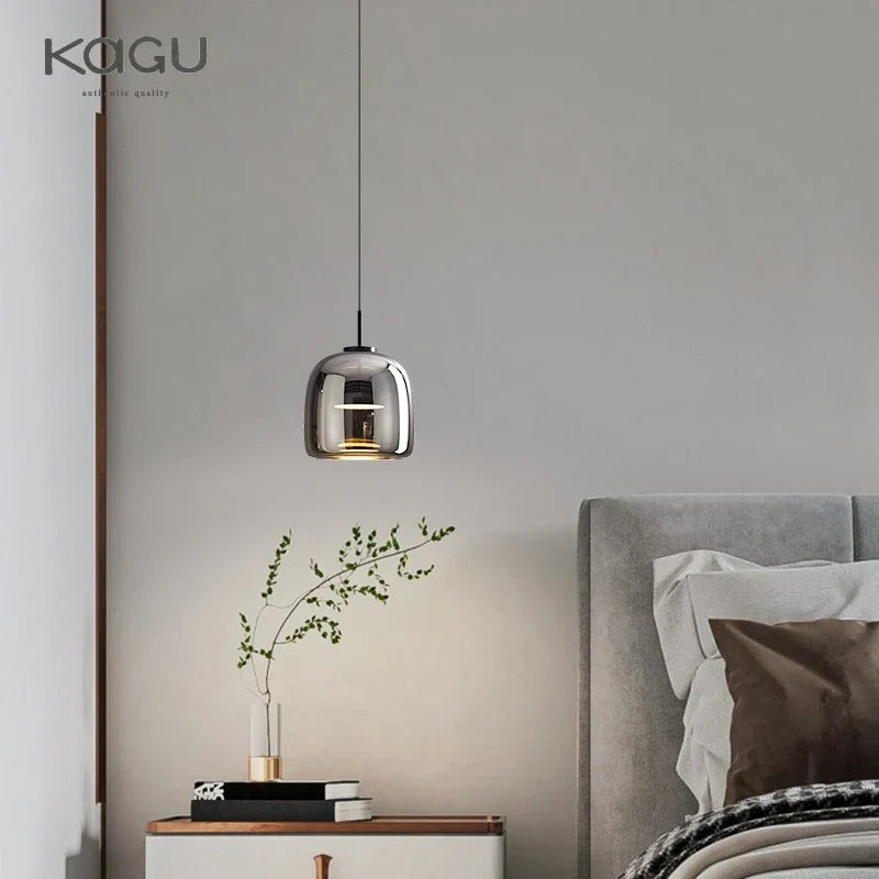 Afralia™ Glass Pendant Light: Nordic LED Hanging Lamp for Dining Room, Bedroom, Modern Decor