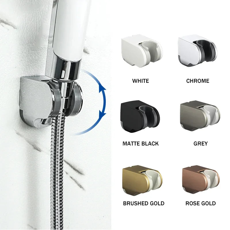 Afralia™ Adjustable Shower Head Holder Wall Mount for Bathroom • White ABS Fixture Base