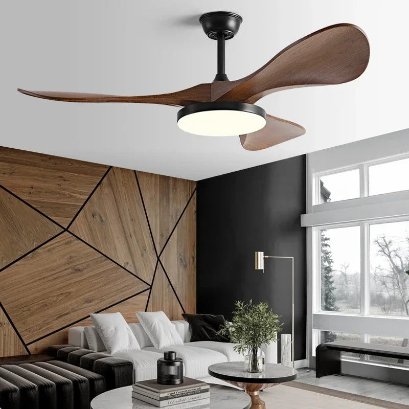 Afralia™ Modern 52-Inch Ceiling Fan Light with DC Remote Control for Home and Restaurant