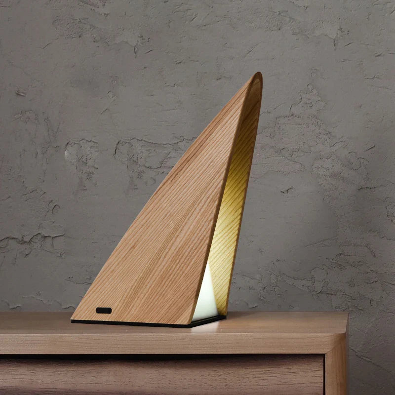 Afralia™ Solid Wood Bedside Night Light USB, Modern Minimalist Bedroom Lamp