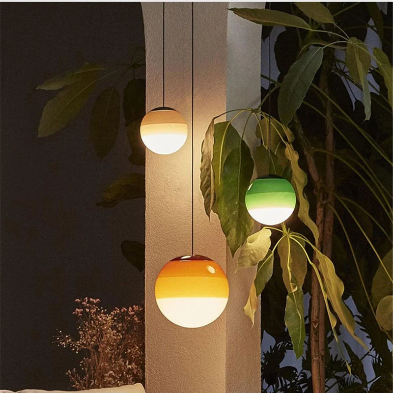 Afralia™ Modern Gradient Glass Ball LED Pendant Light - Creative Balloon Suspension