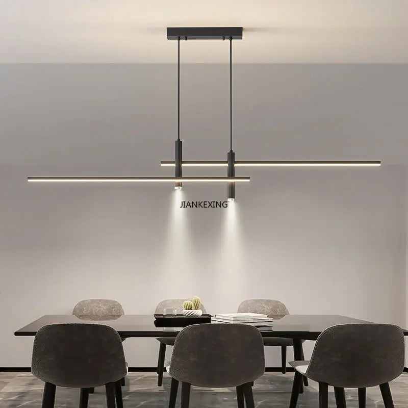 Afralia™ Minimalist Black Gold Dining Table Pendant Lamp for Kitchen Chandelier Lighting Fixtures