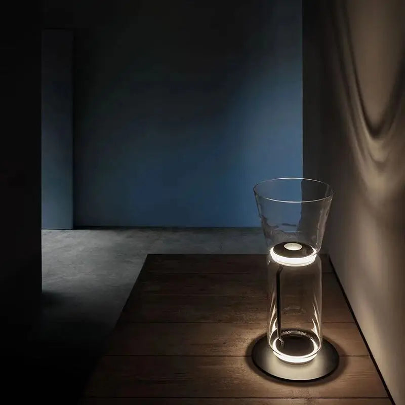 Afralia™ Clear Glass Tube Table Lamp, Modern Light Luxury Adjustable Tunnel Design