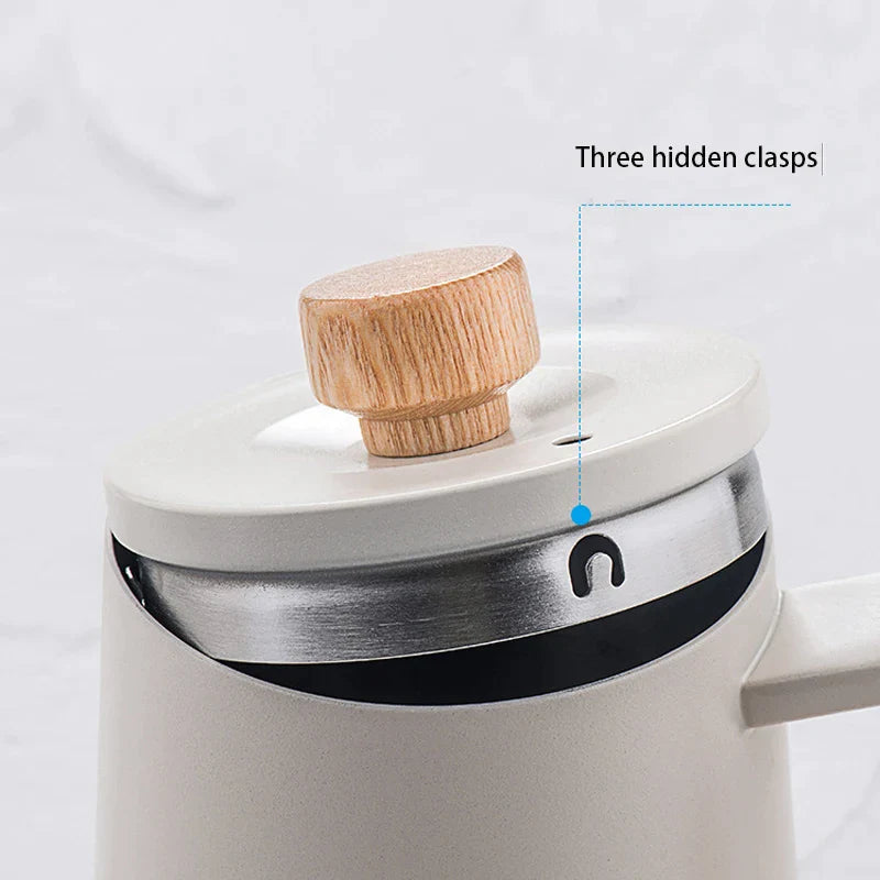 Afralia™ Stainless Steel Milk Frothing Pitcher Jug Gooseneck Kettle Pot - 600ml