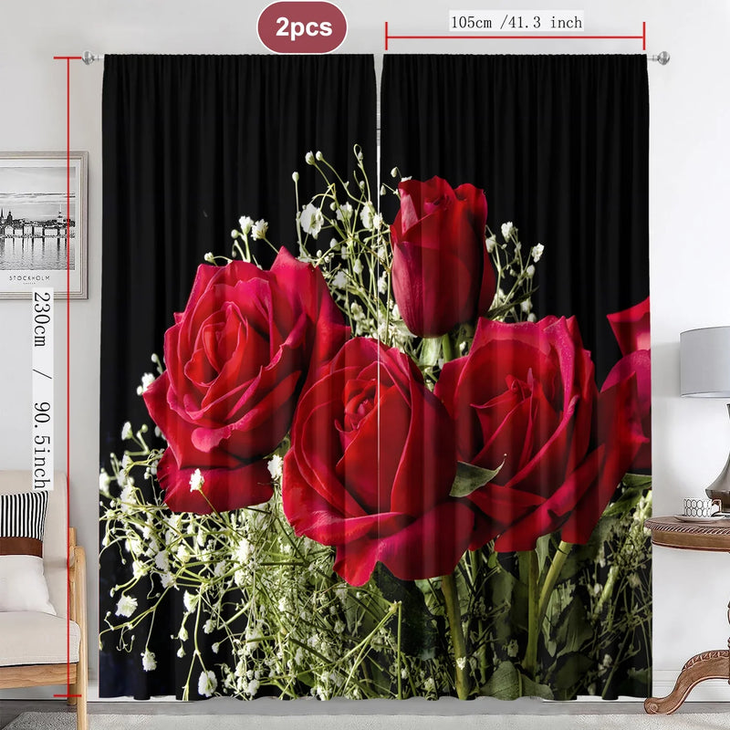 Afralia™ Rose Flower Pole Bag Curtains for Home & Garden