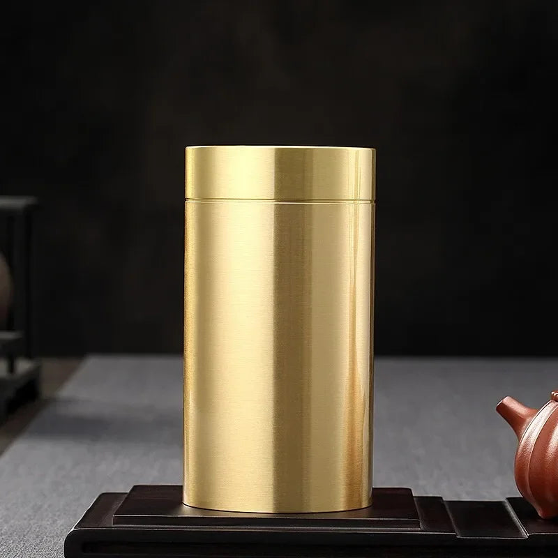 Afralia™ Portable Copper Tea Canister: Small Sealed Storage for Travel