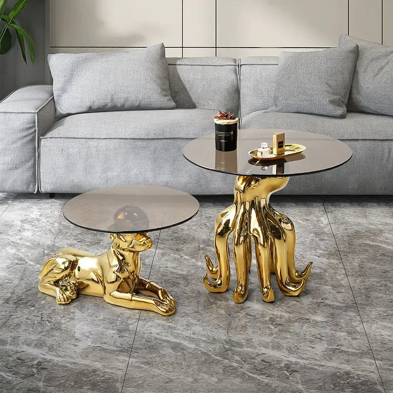Afralia Octopus Glass Side Table - Nordic Design Creative Living Room Furniture