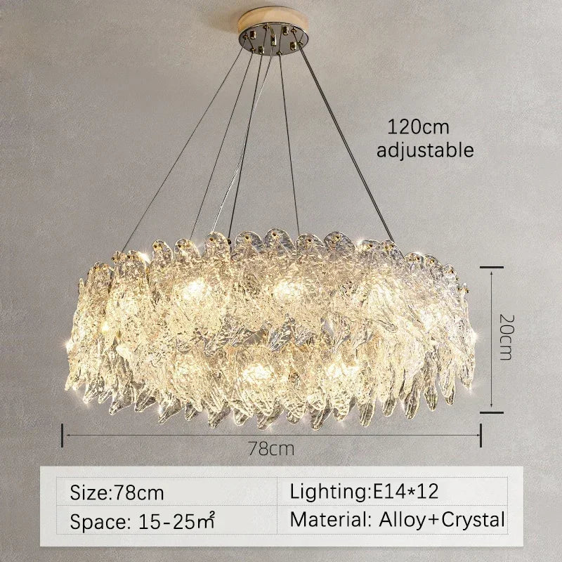 Afralia™ Glass Petal LED Chandelier for Bedroom Dining Living Room Lighting