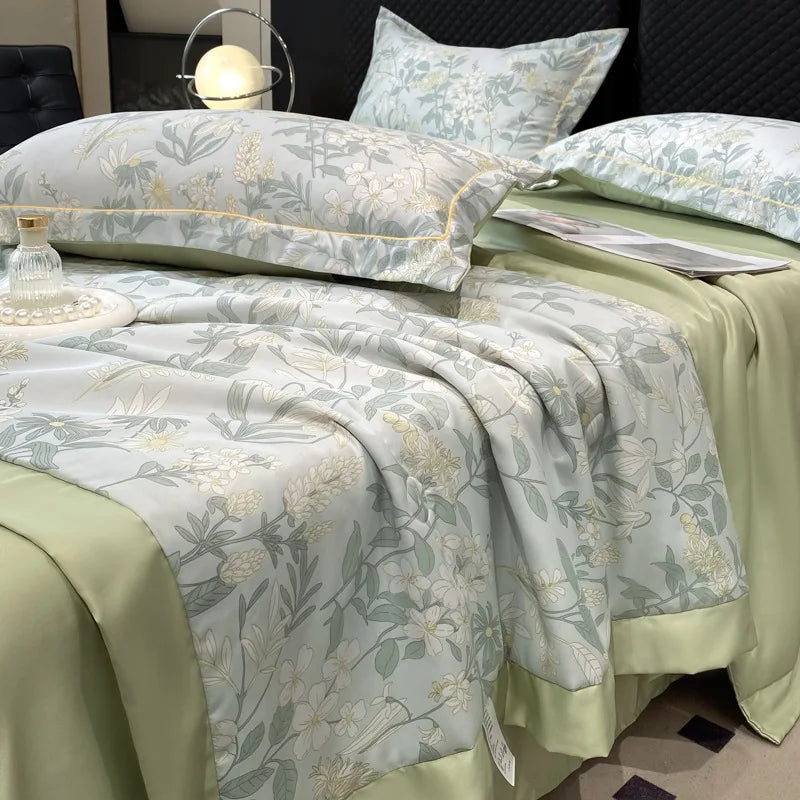 Afralia™ Silky Washed Summer Quilt - Skin-Friendly & Breathable Light Luxury Comforter