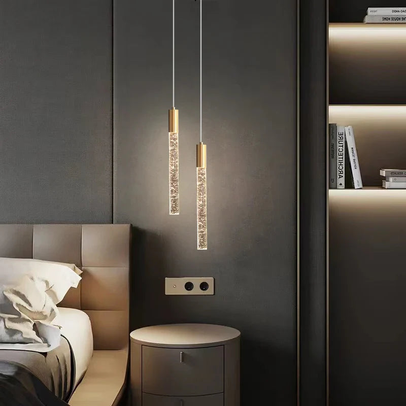 Afralia™ Crystal Pendant Lamp: Modern Bedroom Ceiling Lighting for Stylish Home Decor