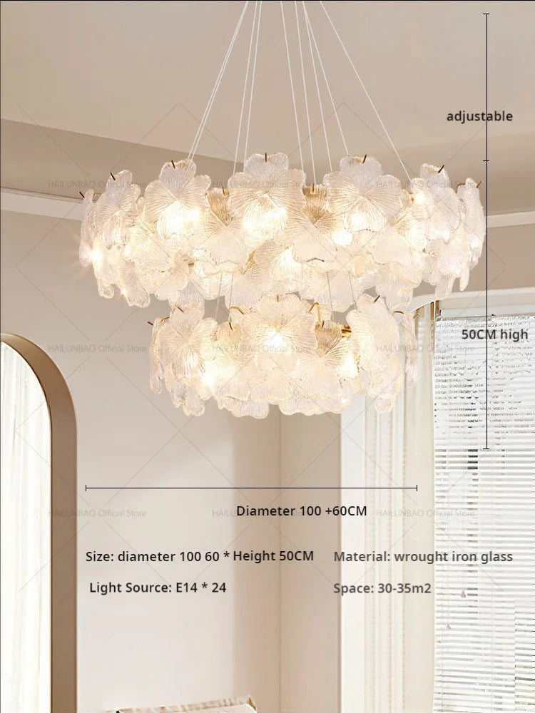 Afralia™ Crystal Petal Chandelier: New Light Luxury for Living Room, Dining Room, Bedroom
