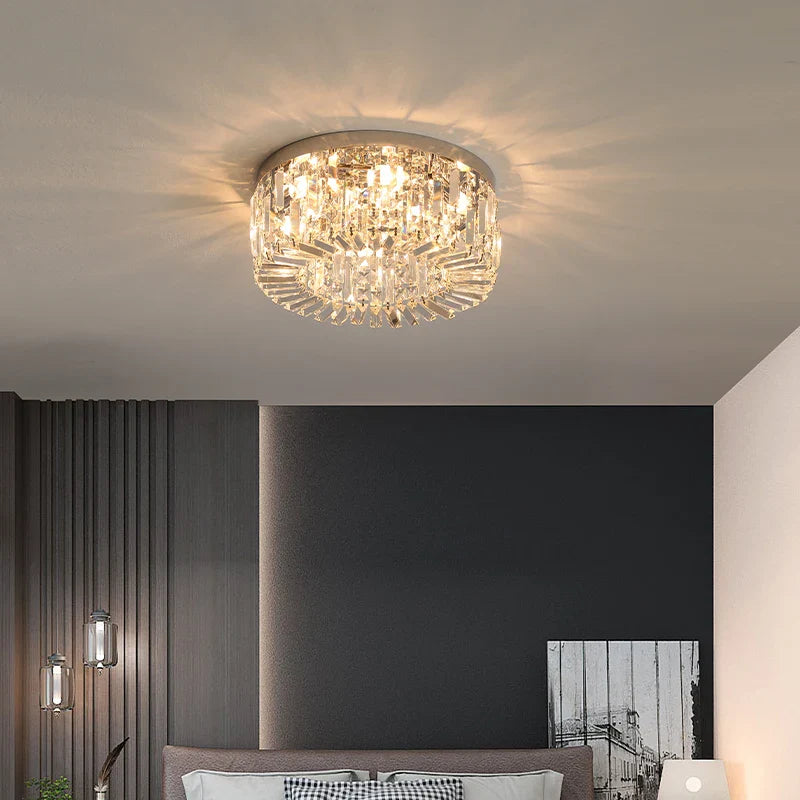 Modern Gold Crystal LED Living Room Chandelier by Afralia™