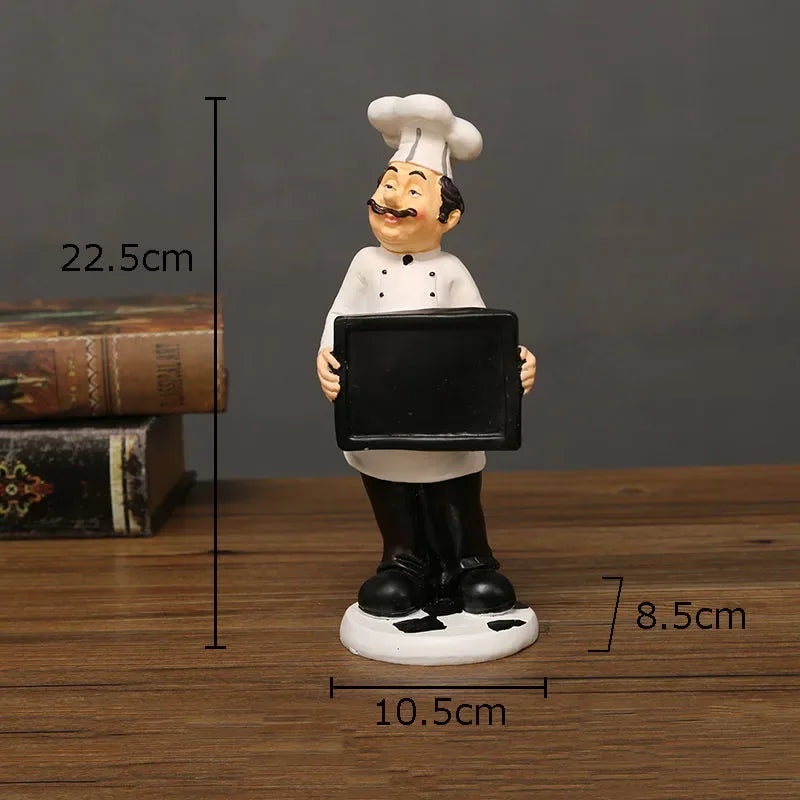 Afralia™ Bearded Chef Resin Figure Sculpture Modern Kitchen Desk Decor Ornaments