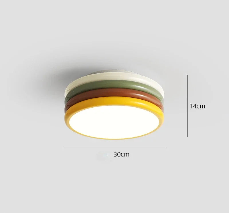 Afralia™ Color Stack Ceiling Lamp for Bedroom Kids Room LED Round Light
