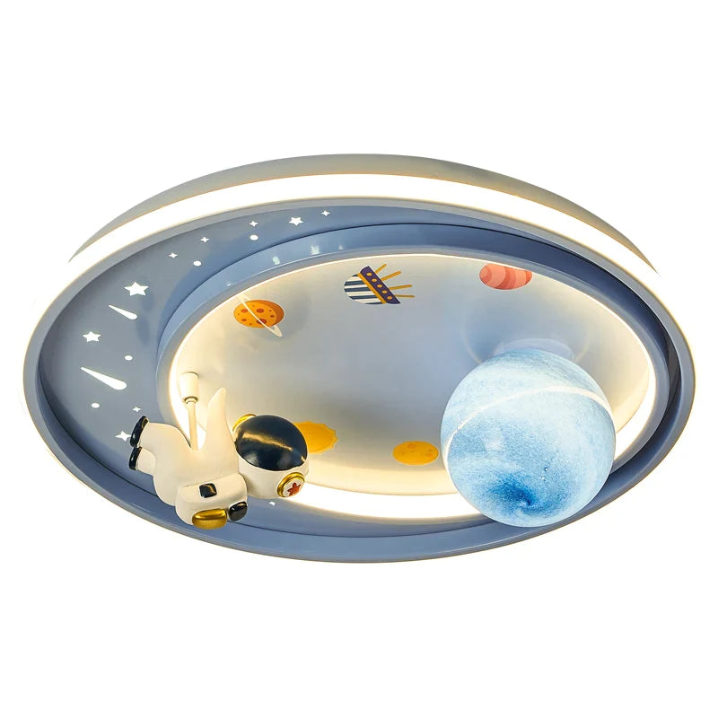 Afralia™ Astronaut Astros Planet Ceiling Light for Child's Bedroom