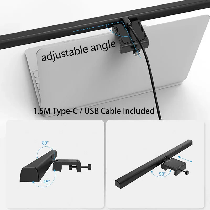 Afralia™ Curved Screen Monitor Light Bar with RGB Background, USB Dimming, Eye-Care Technology