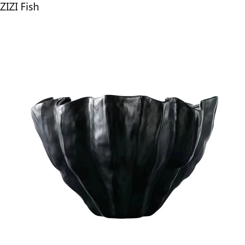 Afralia™ Black Resin Bud Vase Modern Room Decor Flowers Arrangement Desk Vase