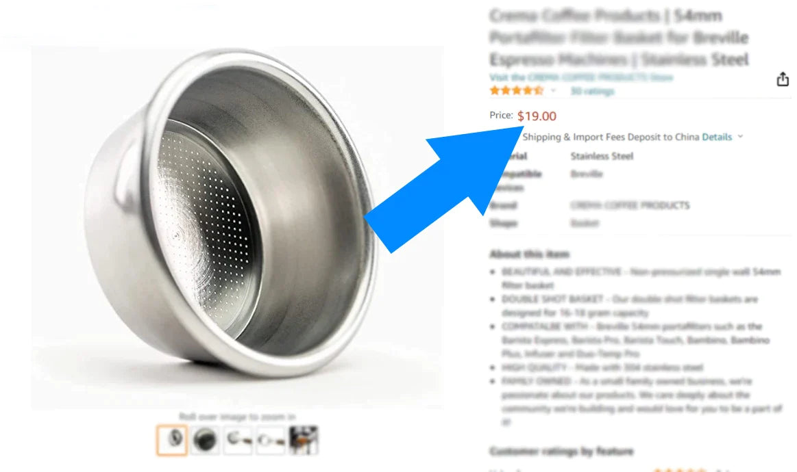 Afralia™ Stainless Steel Coffee Filter Basket Set, 304 Pressurized Single Cup Porous Filter Basket