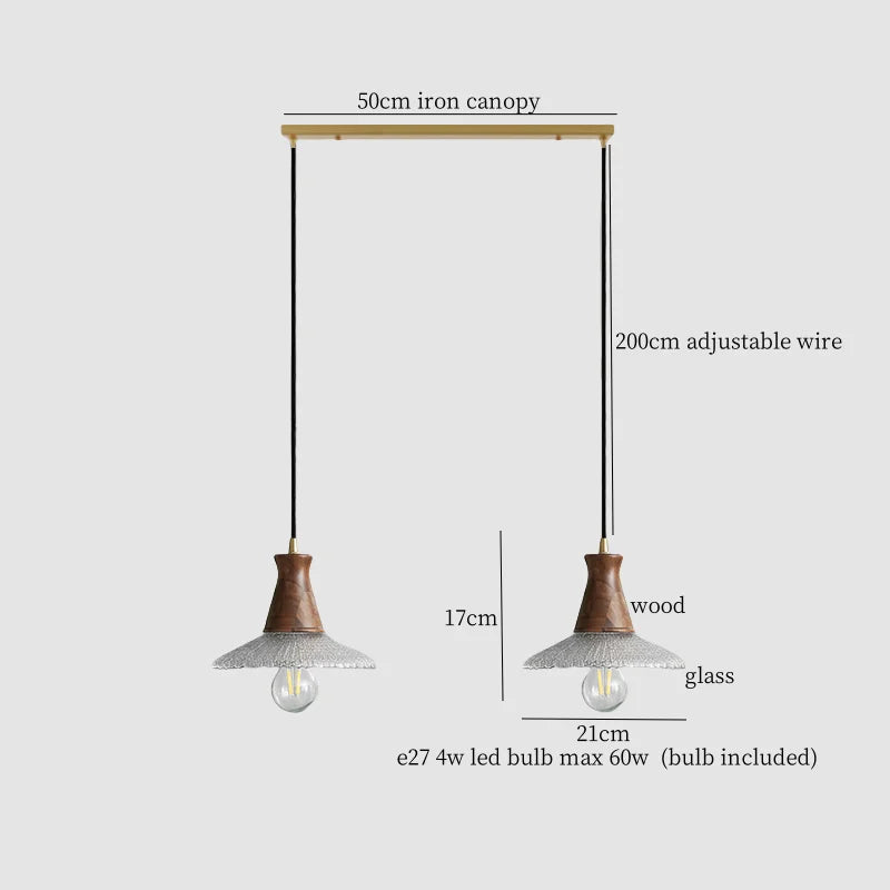 Afralia™ Vintage Glass LED Pendant Lights: Bedroom Living Room Hanging Lamp Lighting