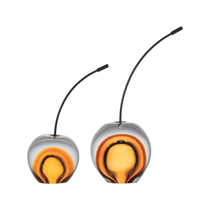 Afralia™ Crystal Cherry Sculpture - Clear Cherry Decorative Figurine