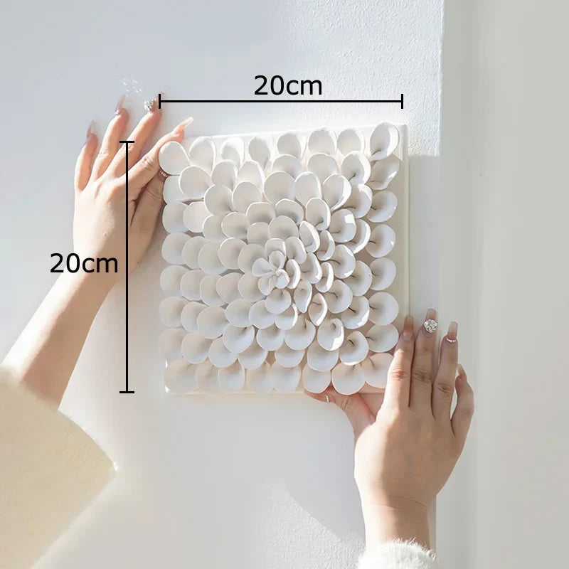 Afralia™ White Flower Wall Hanging: Artistic Living Room Decor & Floral Ornaments