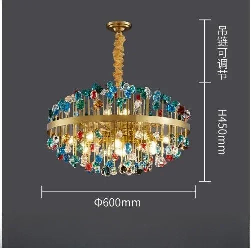 Afralia™ Luxury Glass Chandelier LED Pendant Light for Living Room, Bedroom, and Restaurant