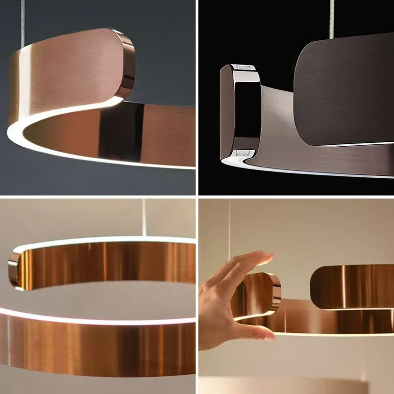Afralia™ LED Ring Chandelier: Modern Dining Room Table Lighting & Home Decoration