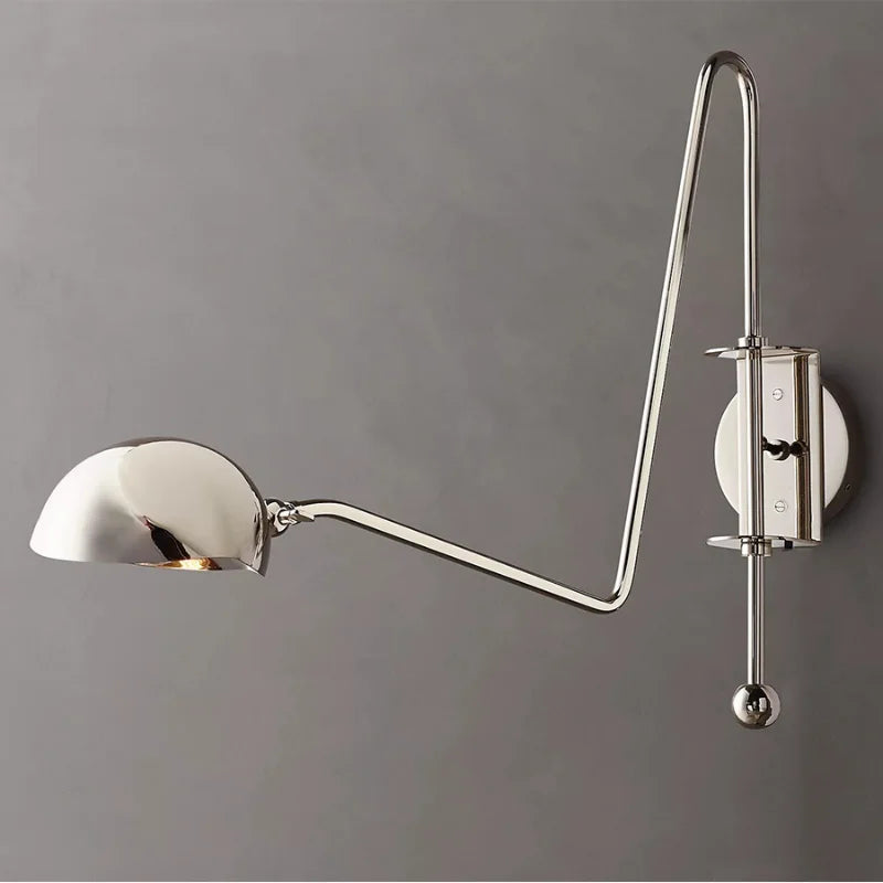 Afralia™ Black/Gold Lustre Copper Swing Arm Wall Lamp for Modern Living Spaces