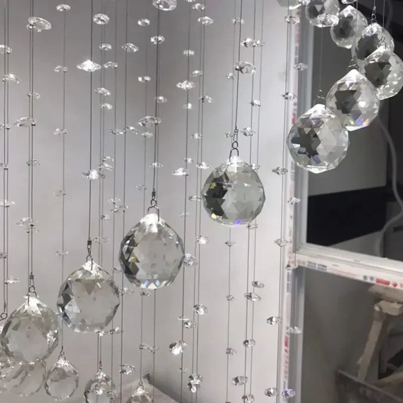 Afralia™ Modern Crystal Chandelier LED Spiral Pendant Light for Living Room Staircase Bedroom Hall
