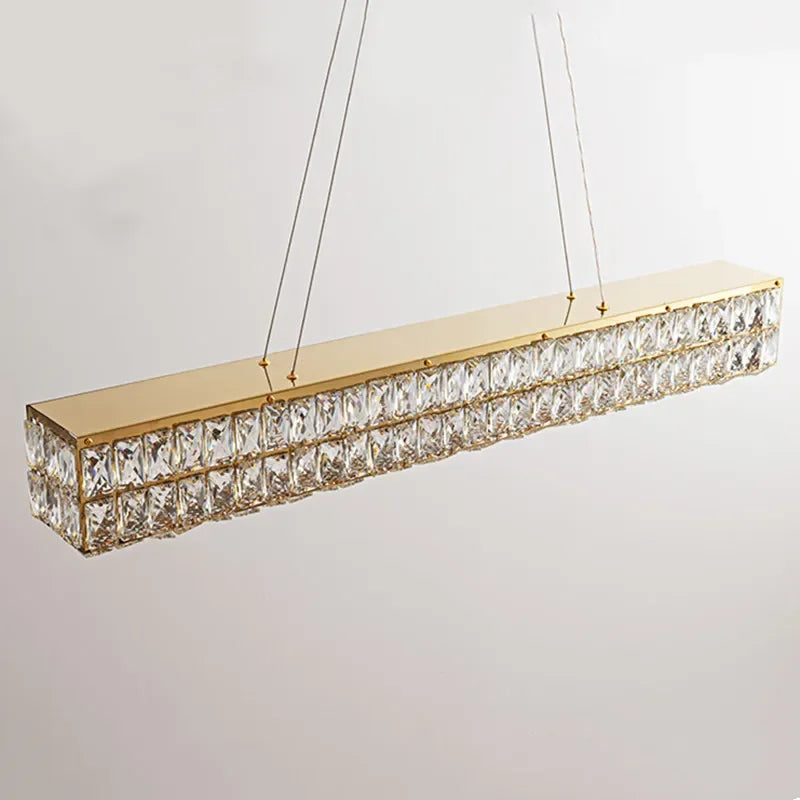 Afralia™ Crystal Steel LED Pendant Light | Modern Dining Room Hanging Lamp