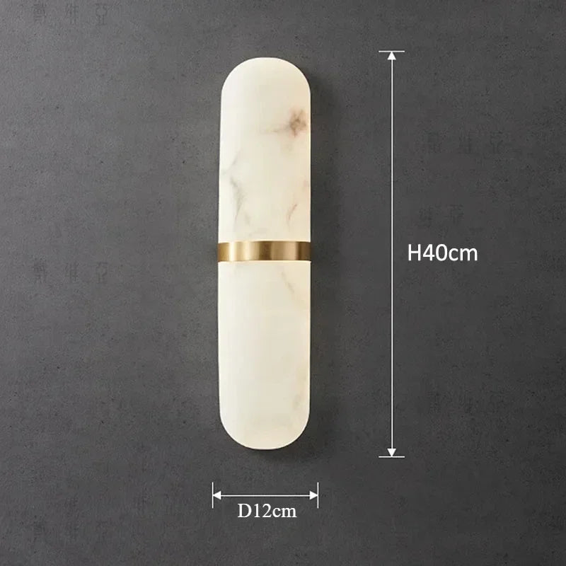 Afralia™ Semicylinder LED Wall Light 12W Imitation Marble Decor Sconce for Home Décor
