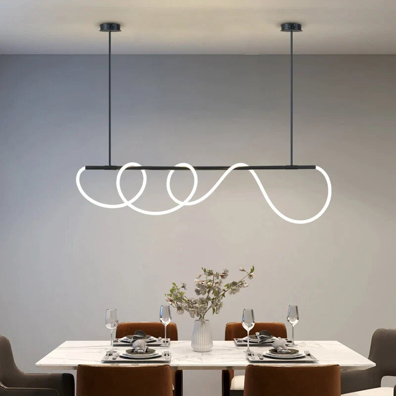 Afralia™ Circle Note Linear Light: Modern Minimalist Nordic Pendant Lamp for Bedroom, Living Room