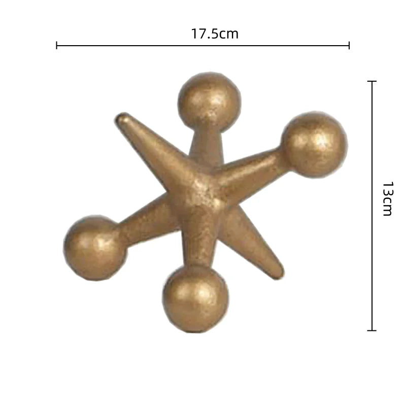 Afralia™ Golden Geometric Resin Handicrafts Molecular Model Abstract Home Decoration