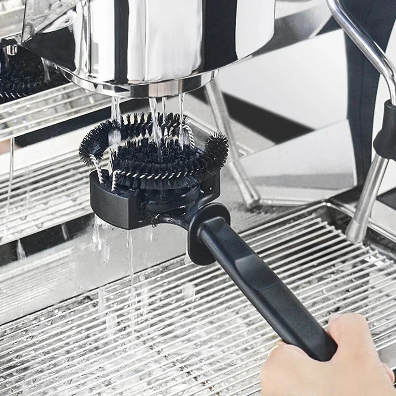 Afralia™ Coffee Machine Cleaning Brush - Brewing Head Cleaner Tool & Mini Spoon