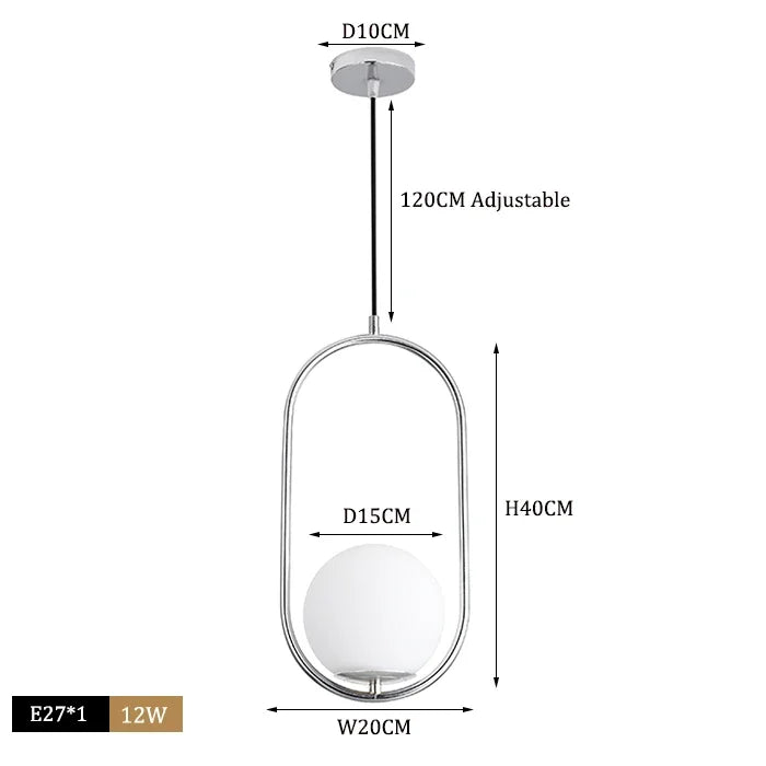 Afralia™ Glass Ball Pendant Lights LED Kitchen Living Room Suspension Luminaire