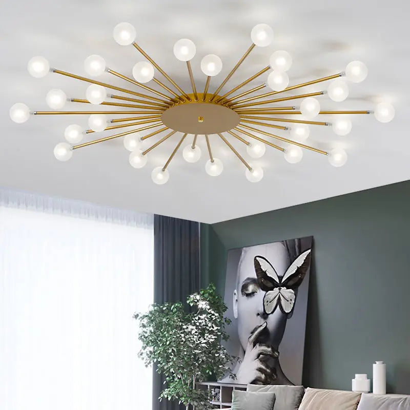 Afralia™ Modern LED Chandelier Ceiling Lamp: Nordic Style Lighting Fixtures for Living Room, Bedroom, Kitchen