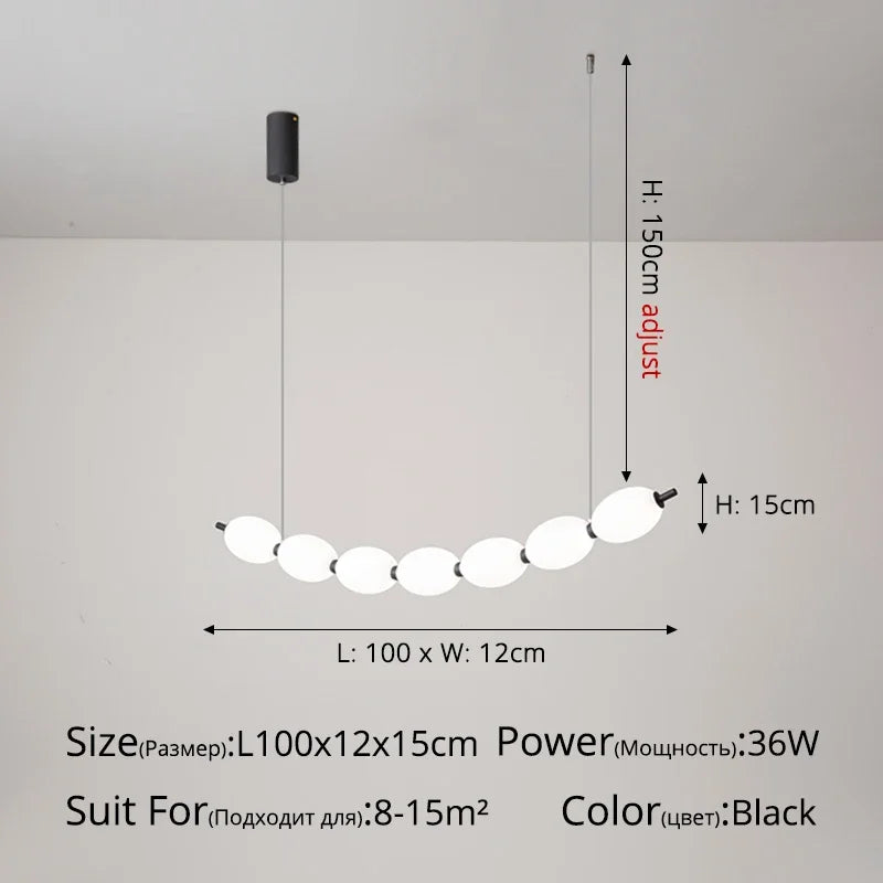 Afralia™ Bead Nordic Chandelier: Stylish Dining Room Pendant Light for Bar Table Adding Ambiance