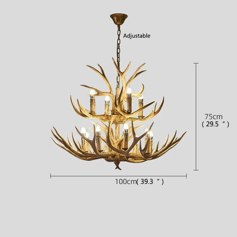 Afralia™ Antler LED Chandeliers: Creative Retro Resin Pendant Lamps for Home & Hospitality Lighting