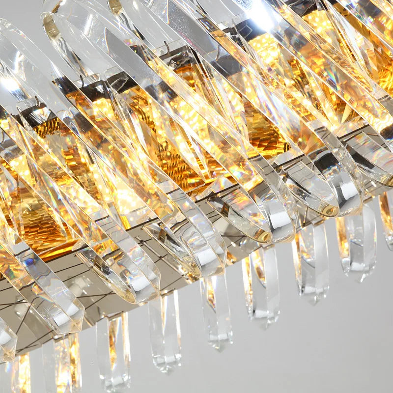 Afralia™ Modern Crystal LED Chandelier Pendant Lights for Living Dining Bedroom Villa