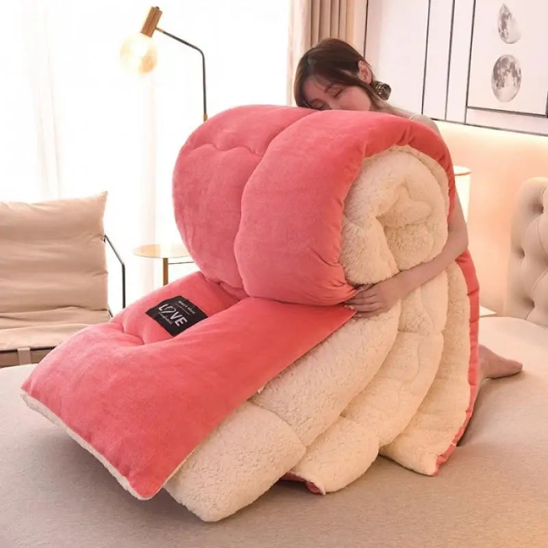 Afralia™ Milk Cashmere Lamb Wool Quilt: Soft & Warm Bedding for Winter, Spring, and Autumn.