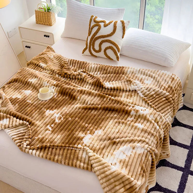 Afralia™ Marble Patterned Flannel Blanket - Multipurpose Office Nap Shawl & Cushion